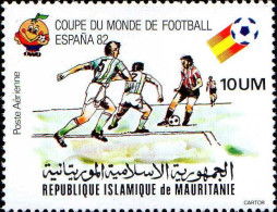 Mauritanie (Rep) Avion N** Yv:195/199 Coupe Du Monde De Football Espagne (Thème) - Mauritania (1960-...)