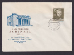 Berlin Brief EF 98 25 Pfg. Männer Karl Friedrich Schinkel FDC Kat.-Wert 30,00 - Cartas & Documentos