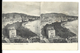 06  Cannes  - Carte Steroscopique -  Vue Sur Le  Cours - Cannes