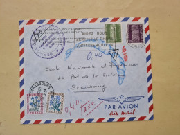 LETTRE NOUVELLE CALEDONIE 1966 FLAMME AIDEZ NOUS ACHETEZ LE TIMBRE ANTITUBERCULEUX MINISTERE EDUCATION TAXEE STRASBOURG - Storia Postale