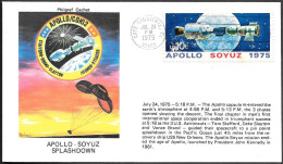 US Space Cover 1975. ASTP Apollo - Soyuz Splashdown - Verenigde Staten