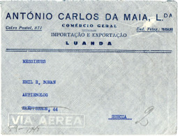 1,55 ANGOLA, LUANDA, 1948, COVER TO SWEDEN (RIGHT SIDE OPENED) - Angola