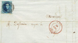 Médaillon N°4A (deux Voisins - Légèrement Au  Filet à Droite) Obl P53 HAL (10 DEC 1850) S/LAC Vers LIEGE - 1849-1850 Medallones (3/5)