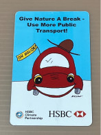 Singapore Nets Flashpay EZ Link Transport Metro Train Subway Card, HSBC Climate Partnership, Set Of 1 Used Card - Singapore