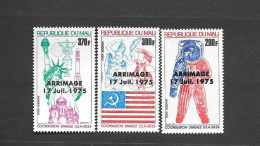 Mali Space Ovpr 3 Stamps 1975 MNH. ASTP Apollo - Soyuz - Malí (1959-...)