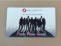 Singapore Nets Flashpay EZ Link Transport Metro Train Subway Card, Bank Of Singapore 5th Anniversary, Set Of 1 Used Card - Singapore