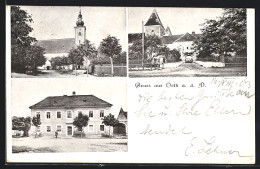 AK Orth A. D. D., Schloss, Schulhaus Und Kirche  - Other & Unclassified