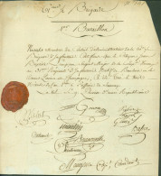 Signatures Conseil 61e 1/2 Brigade Certificat Décès JB Lampçon Sergent Major 31e Régiment D'infanterie Affaire Savenay - Politisch Und Militärisch