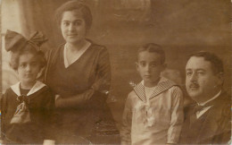 Social History Souvenir Photo Postcard 1924 Family Children Navy Suit - Photographs