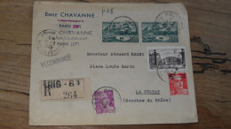 Enveloppe Recommandée PARIS Pour LA CIOTAT - 1949  ............BOITE1.......... 454 - 1921-1960: Modern Period