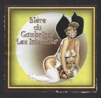 Etiquette De Bière Blonde   -  Du Gambrinus  "les Interdits"  -    Brasserie  La Houblonnière  à  Mulhouse (68) - Birra
