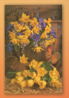 PASQUA POLLO UOVO Vintage Cartolina CPSM #PBO773.A - Easter