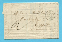 Faltbrief Von Nyon Nach Coppet 1844 - ...-1845 Prephilately