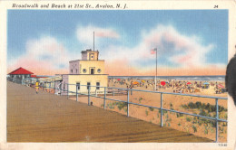 R335444 Broadwalk And Beach At 21st St. Avalon. N. J. 34. Keens Drug Store. Tich - World
