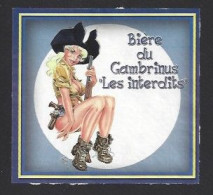 Etiquette De Bière Blonde   -  Du Gambrinus  "les Interdits"  -    Brasserie  La Houblonnière  à  Mulhouse (68) - Cerveza