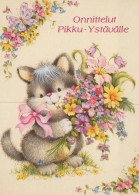 GATTO KITTY Animale Vintage Cartolina CPSM #PAM238.A - Gatti