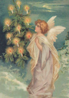 ANGELO Buon Anno Natale Vintage Cartolina CPSM #PAJ271.A - Anges