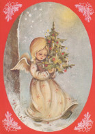 ENGEL WEIHNACHTSFERIEN Feiern & Feste Vintage Ansichtskarte Postkarte CPSM #PAJ018.A - Angels