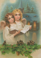 ANGELO Buon Anno Natale Vintage Cartolina CPSM #PAH958.A - Anges