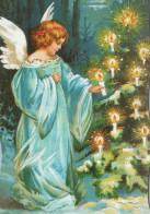 ENGEL WEIHNACHTSFERIEN Feiern & Feste Vintage Ansichtskarte Postkarte CPSM #PAH617.A - Angels