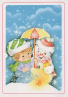 Feliz Año Navidad MUÑECO DE NIEVE NIÑOS Vintage Tarjeta Postal CPSM #PAZ731.A - Nouvel An