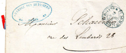 Paris - LAC (07/03/1863) Tàd Taxe De Distribution (réf Pothion 2512) En Bleu - 1849-1876: Periodo Clásico