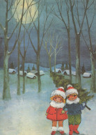 Bonne Année Noël ENFANTS Vintage Carte Postale CPSM #PAY887.A - Nouvel An