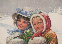 Feliz Año Navidad NIÑOS Vintage Tarjeta Postal CPSM #PAY730.A - Nouvel An