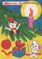 Happy New Year Christmas MOUSE Vintage Postcard CPSM #PAU991.A - Neujahr