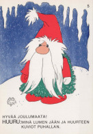 SANTA CLAUS Happy New Year Christmas GNOME Vintage Postcard CPSM #PAU466.A - Santa Claus