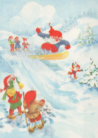 BABBO NATALE Buon Anno Natale GNOME Vintage Cartolina CPSM #PAU263.A - Santa Claus