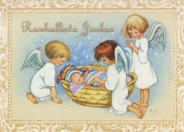 ANGEL Happy New Year Christmas Vintage Postcard CPSM #PAS749.A - Angels