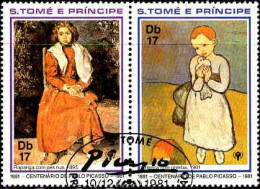 S.Tomé E Principe Poste Obl Yv: 649-50 Mi:715 Rapariga Com Pés Nus (TB Cachet Rond) - Sao Tomé E Principe