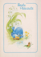 PÂQUES POULET ŒUF Vintage Carte Postale CPSM #PBO774.A - Pasen