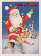 PAPÁ NOEL Feliz Año Navidad Vintage Tarjeta Postal CPSM #PBO072.A - Santa Claus