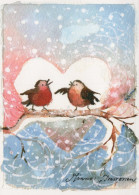 Buon Anno Natale UCCELLO Vintage Cartolina CPSM #PBM656.A - Neujahr