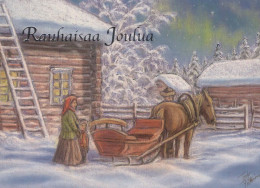 Happy New Year Christmas Horse Vintage Postcard CPSM #PBM379.A - Neujahr