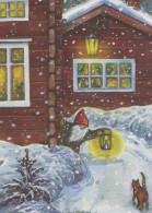PÈRE NOËL Bonne Année Noël GNOME Vintage Carte Postale CPSM #PBL666.A - Santa Claus