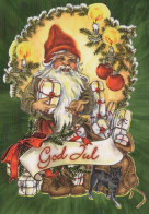 PAPÁ NOEL Feliz Año Navidad Vintage Tarjeta Postal CPSM #PBL034.A - Santa Claus