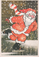 PAPÁ NOEL Feliz Año Navidad Vintage Tarjeta Postal CPSM #PBL059.A - Santa Claus