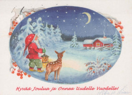 Bonne Année Noël ENFANTS Vintage Carte Postale CPSM #PBB030.A - Neujahr