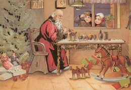 PAPÁ NOEL Feliz Año Navidad Vintage Tarjeta Postal CPSM #PBB063.A - Santa Claus