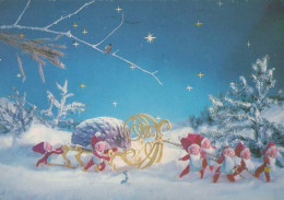 WEIHNACHTSMANN SANTA CLAUS Neujahr Weihnachten GNOME Vintage Ansichtskarte Postkarte CPSM #PBA995.A - Santa Claus