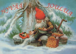 BABBO NATALE Buon Anno Natale GNOME Vintage Cartolina CPSM #PBA748.A - Kerstman