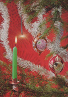 Feliz Año Navidad VELA Vintage Tarjeta Postal CPSM #PBA167.A - New Year