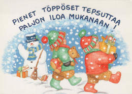 Neujahr Weihnachten SCHNEEMANN Vintage Ansichtskarte Postkarte CPSM #PAZ824.A - Neujahr