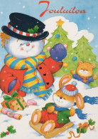 Happy New Year Christmas SNOWMAN Vintage Postcard CPSM #PAZ750.A - Nieuwjaar