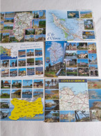 LOT DE 15  CP - Cartes Géographiques  -Contours De Départements  - Non Ecrites - 5 - 99 Cartoline