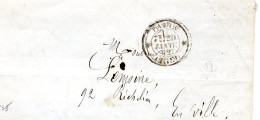 Paris - LSC (20/01/1862) Tàd Taxe Type 2535 (taxe De Paris Pour Paris à 15c) Rare - 1849-1876: Periodo Classico