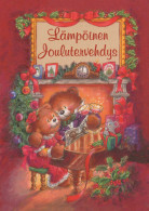 Buon Anno Natale NASCERE Animale Vintage Cartolina CPSM #PBS292.A - Nieuwjaar